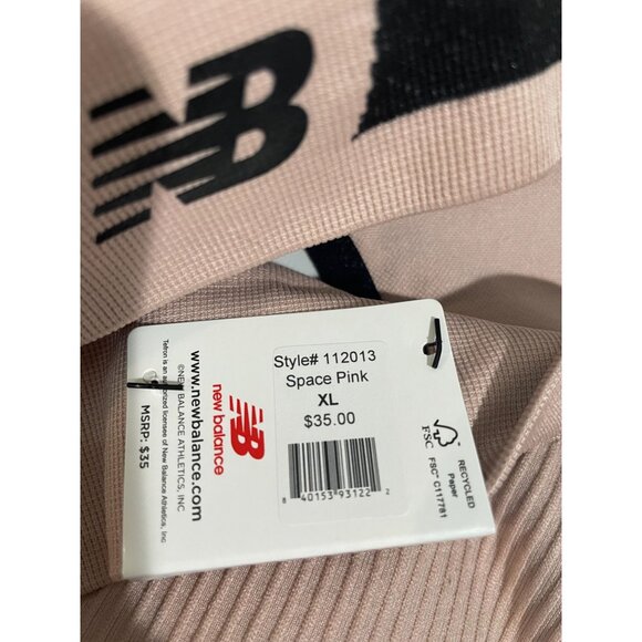 New Balance XL Space Pink Sports Bra With Back Straps & Ribbed Design - Picture 7 of 10